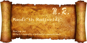 Masáth Radiszló névjegykártya